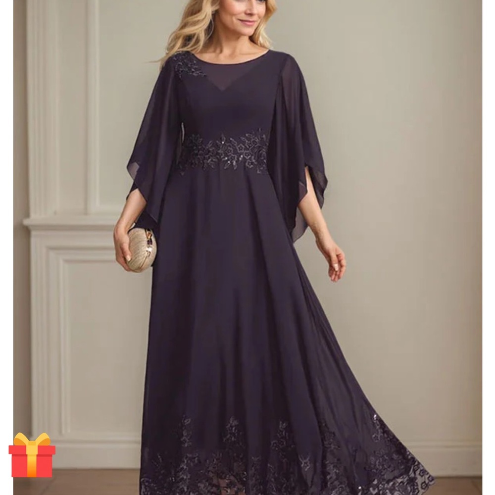 Black Embellished Tiered Maxi Gown